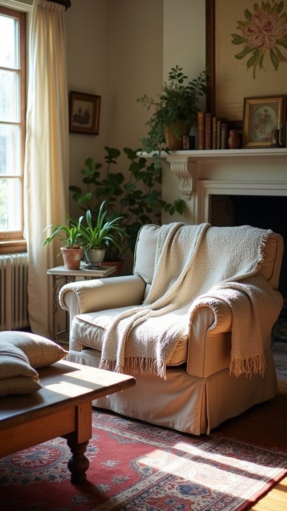 cozy farmhouse textile accents