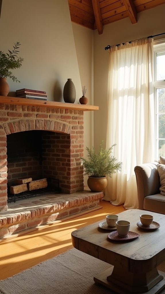 cozy fireplace focal point