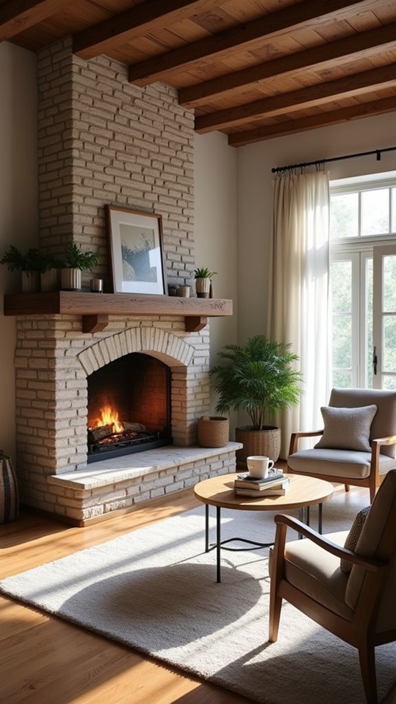 cozy fireplace gathering space