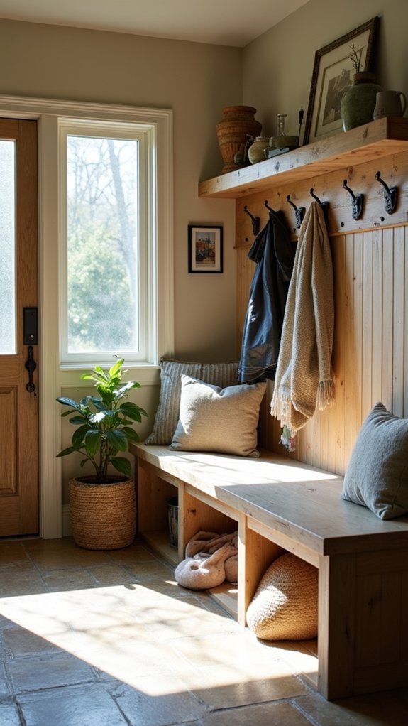 cozy functional mudroom design