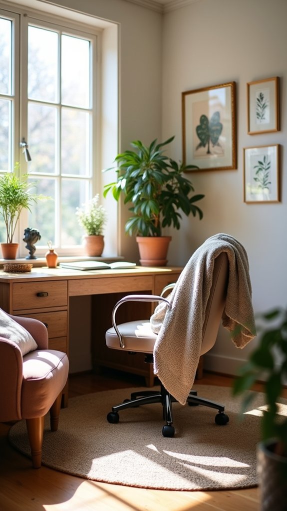cozy home office textiles