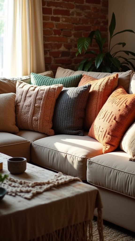 cozy layered pillow textures