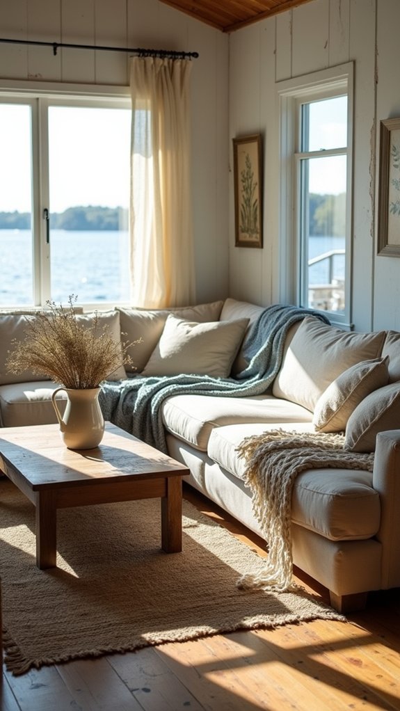 cozy layered textile decor