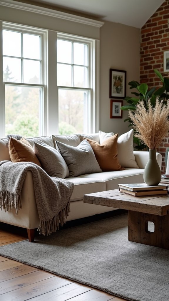 cozy layered textiles ambiance
