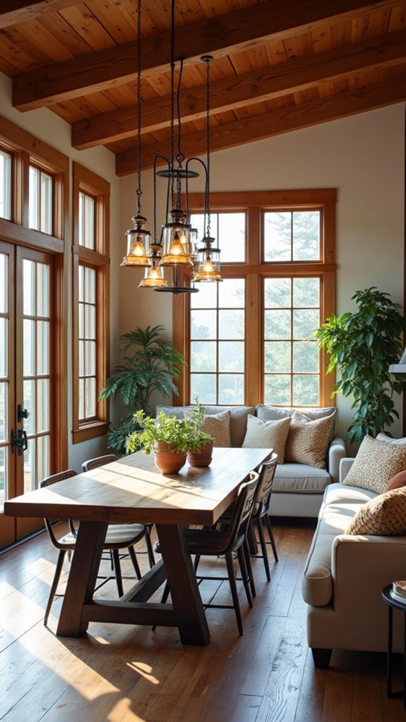 cozy modern farmhouse lighting