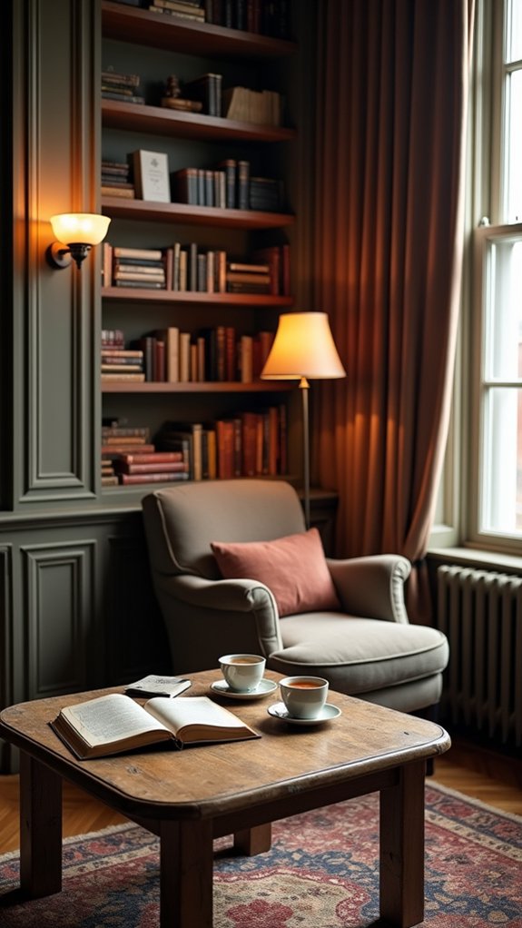 cozy nook with layered lighting