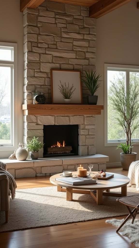 cozy rustic fireplace designs