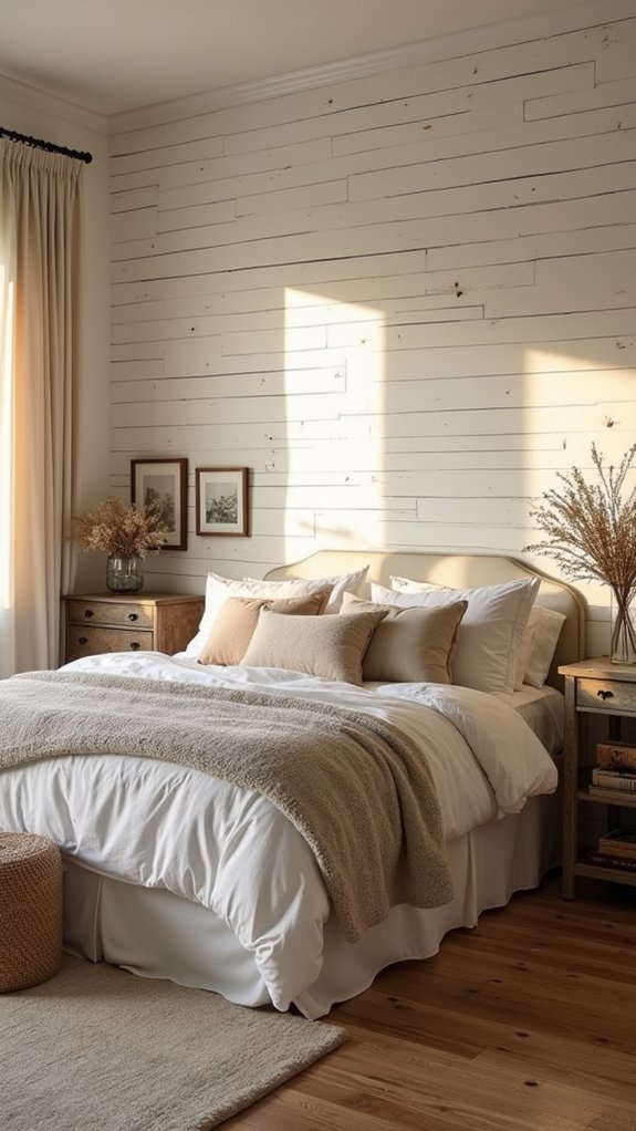 cozy rustic shiplap wall
