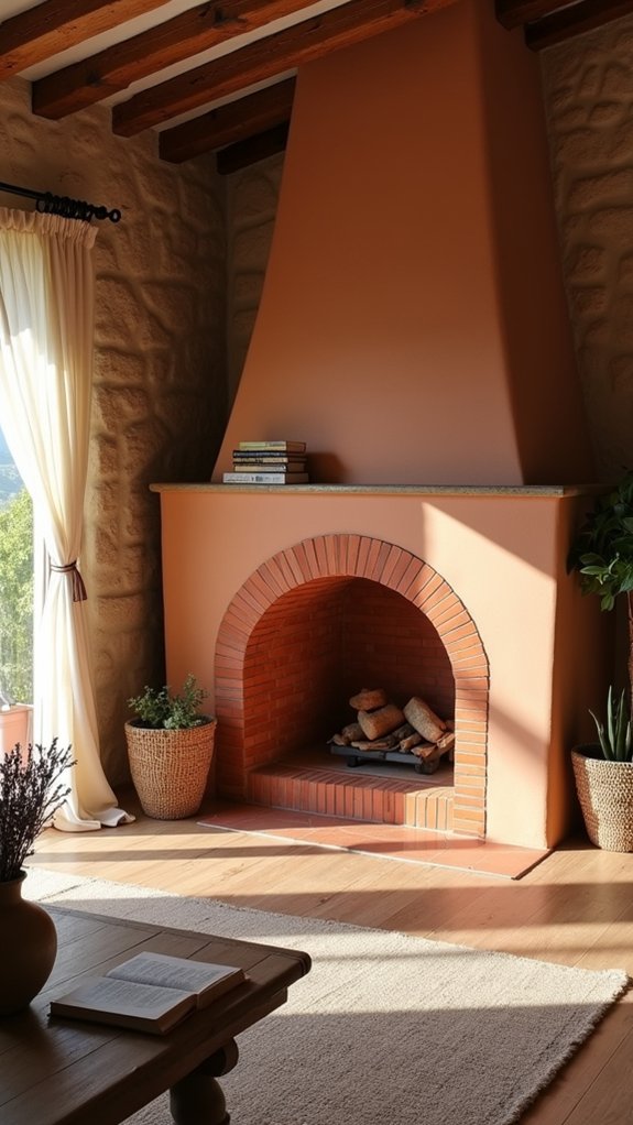 cozy terracotta fireplace gatherings