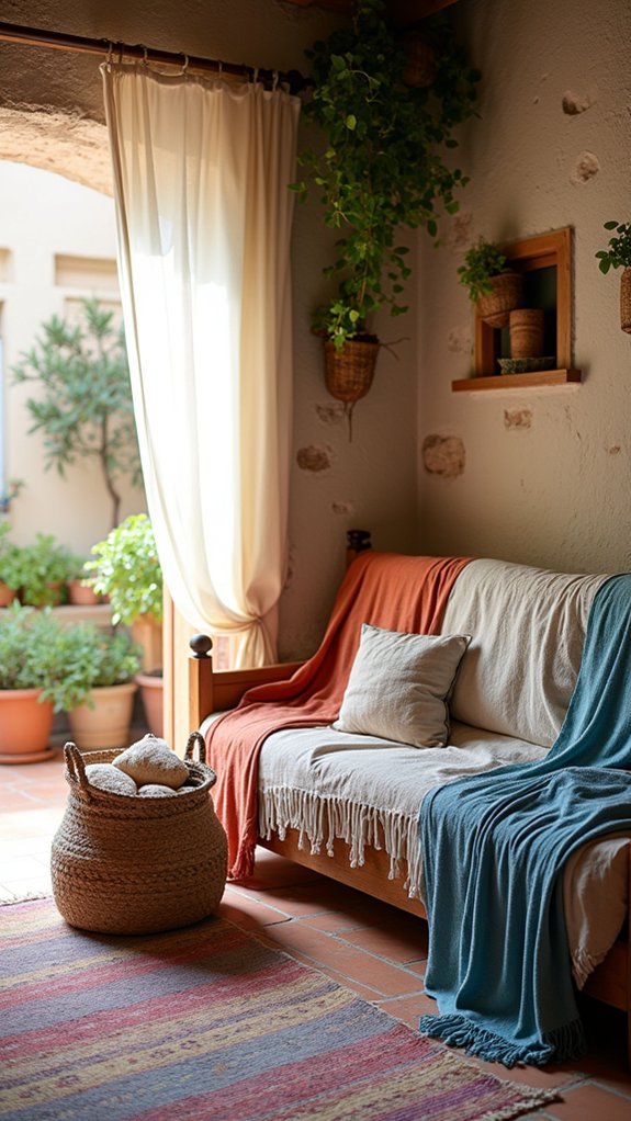cozy textured mediterranean throws
