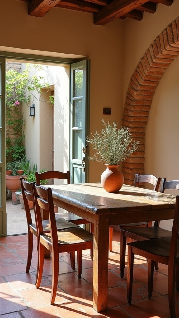 earthy tones with terracotta