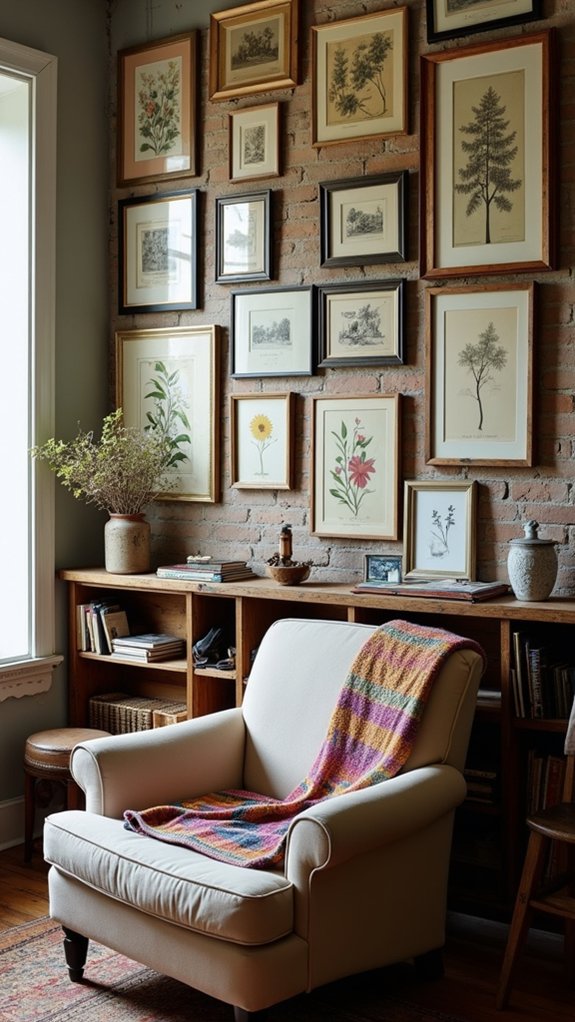 eclectic gallery wall arrangement