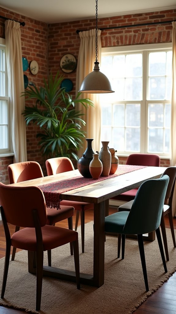 eclectic texture dining design