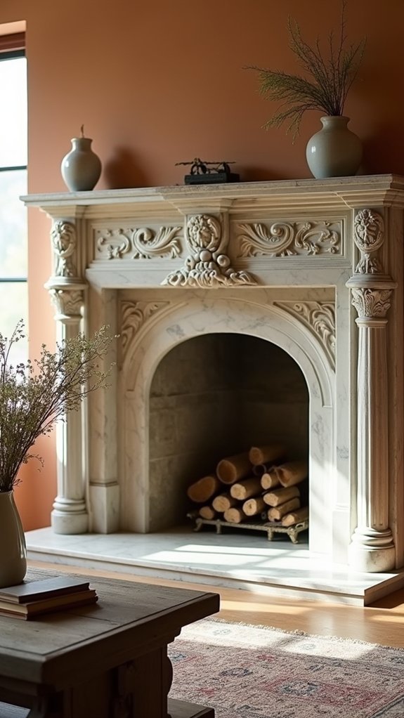 elegant marble fireplace elegance