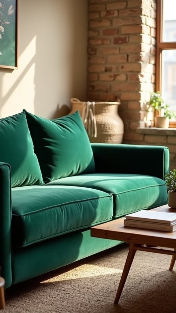 elegant modern velvet sofa