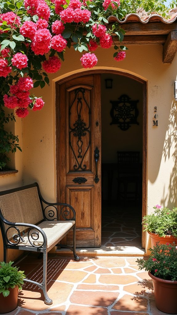 elegant wrought iron accents