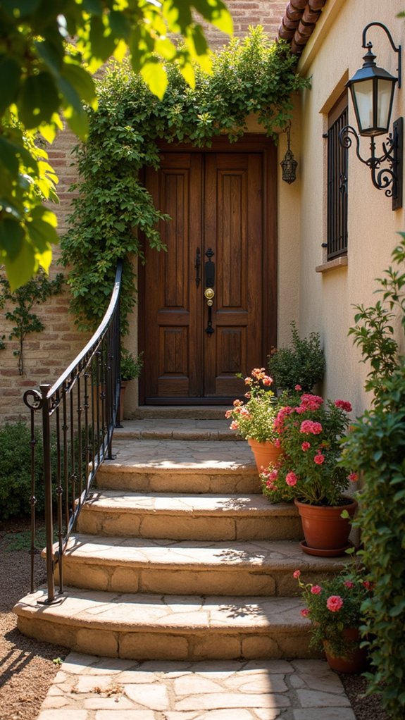 elegant wrought iron accents