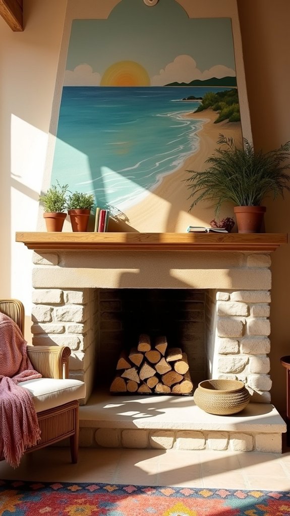 enchanting fireplace mural artistry