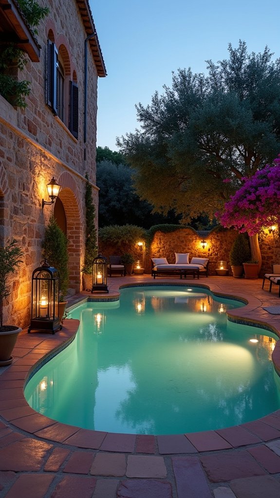 enchanting nighttime pool ambiance
