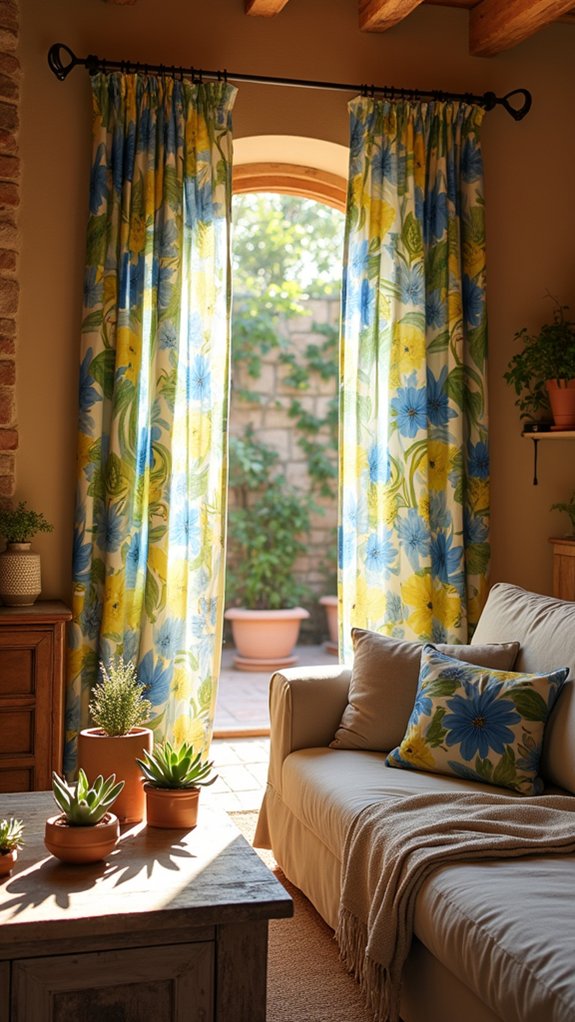 floral prints enhance interiors