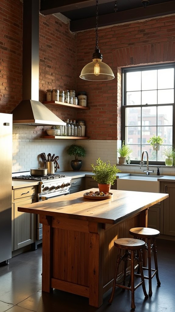 industrial style cozy kitchen