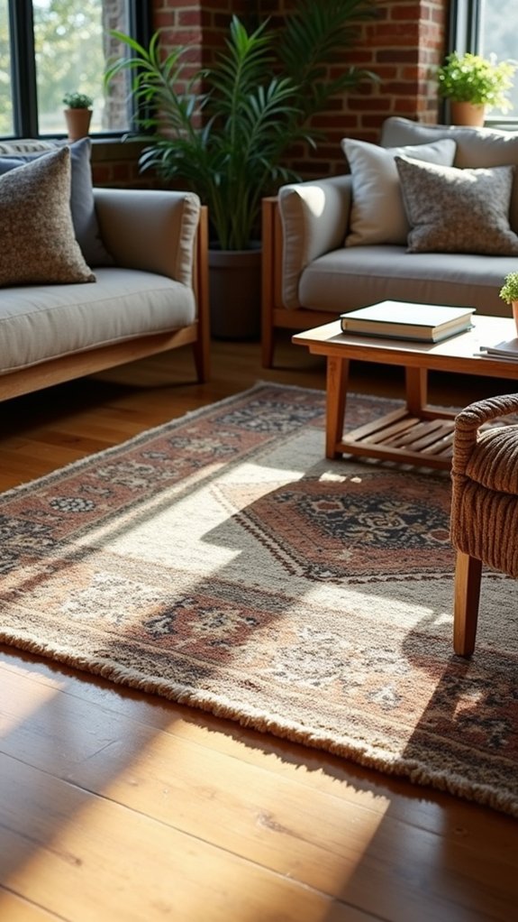 layered rugs enhance comfort