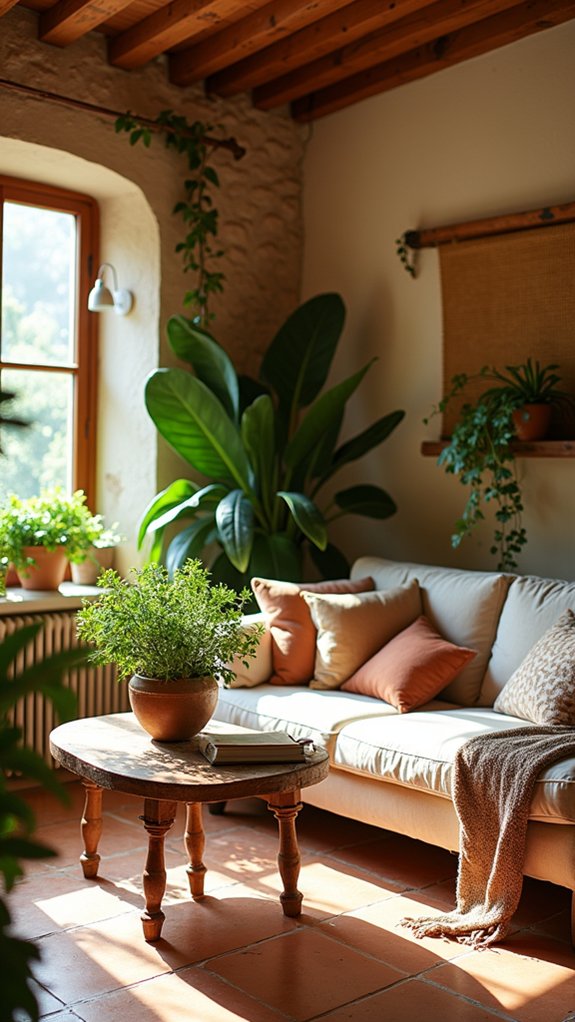 lively atmosphere with houseplants