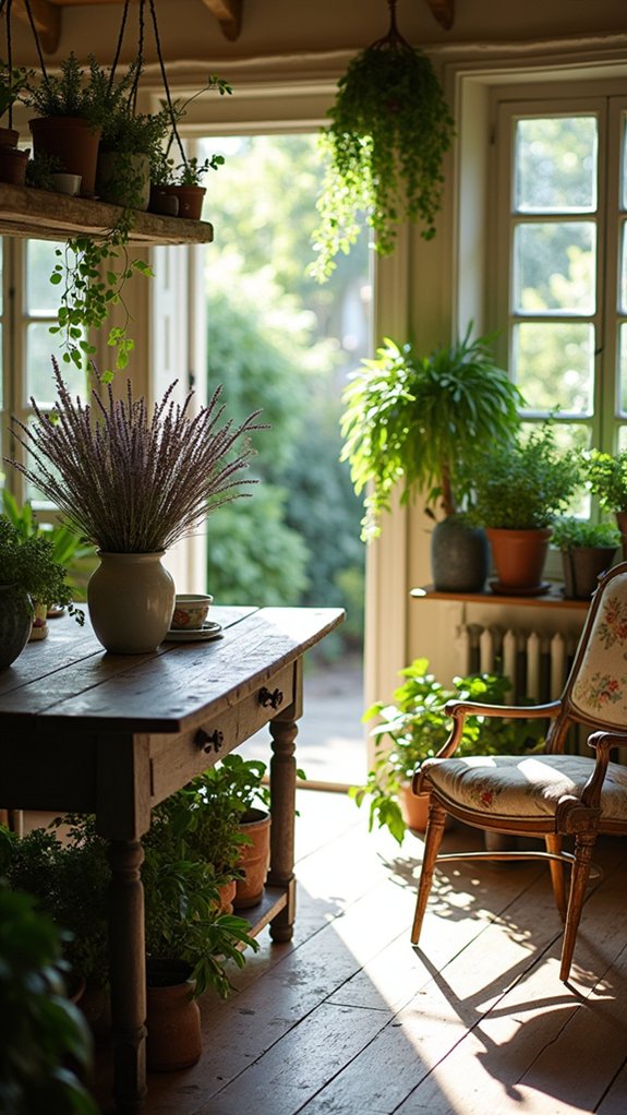 lush greenery in terracotta