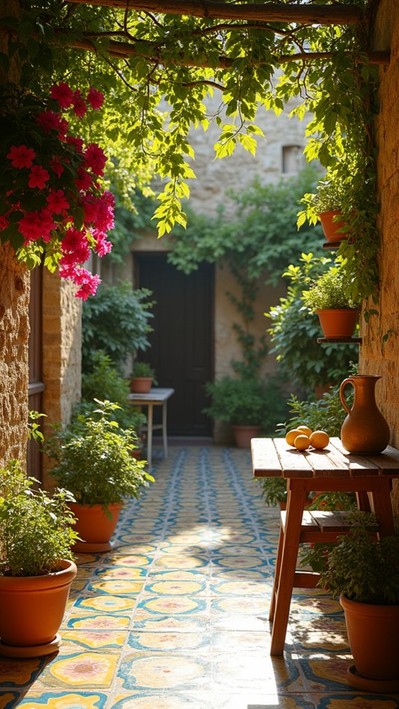 lush greenery vibrant tiles