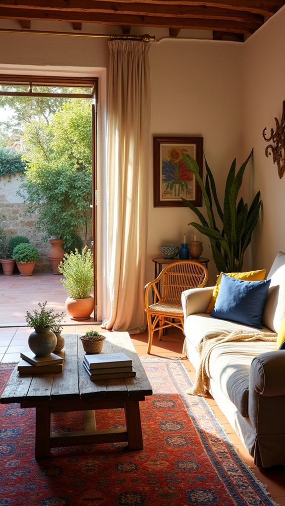 mediterranean inspired cozy furnishings