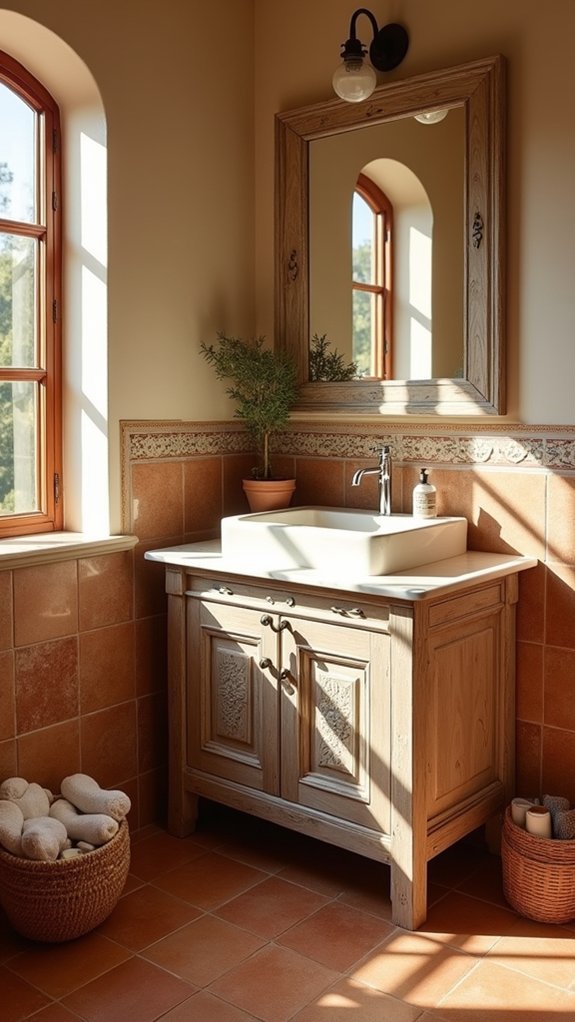 mediterranean vanity enhances charm