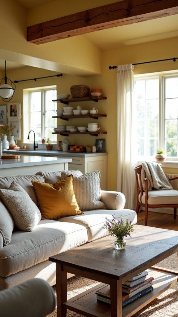 muted yellow brightens spaces