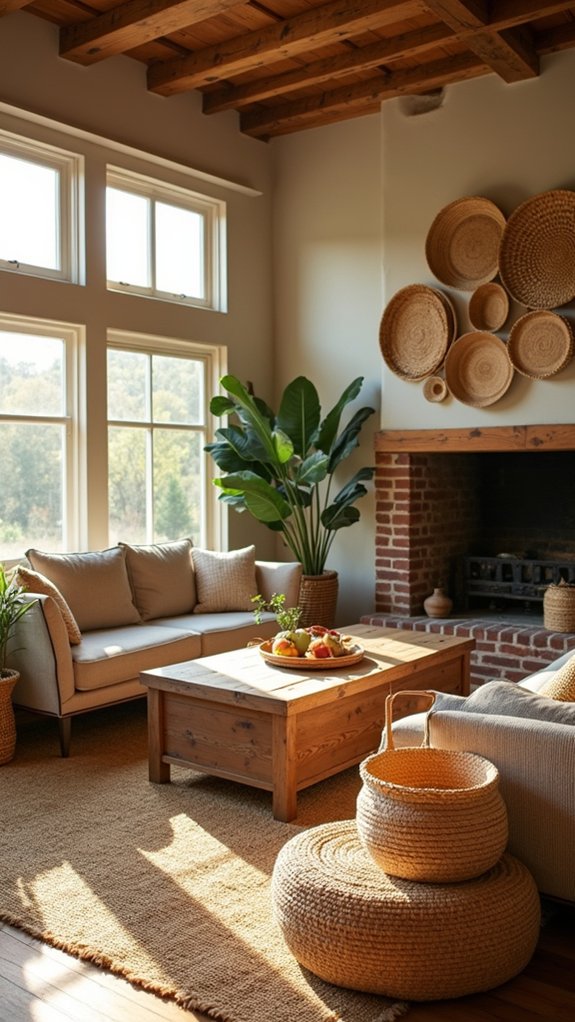 natural fiber basket decor