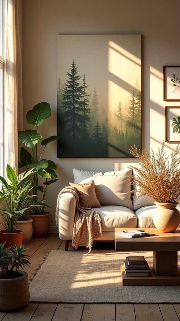 nature inspired calming decor