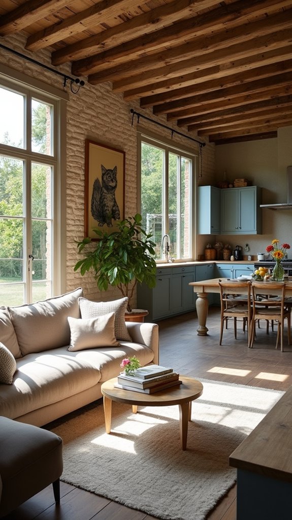 open airy connected living