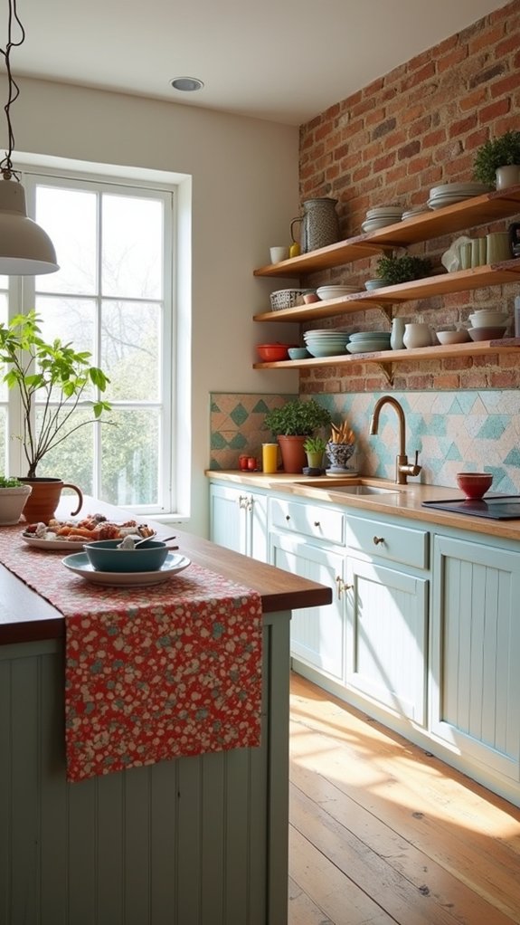 playful pattern mixing kitchen