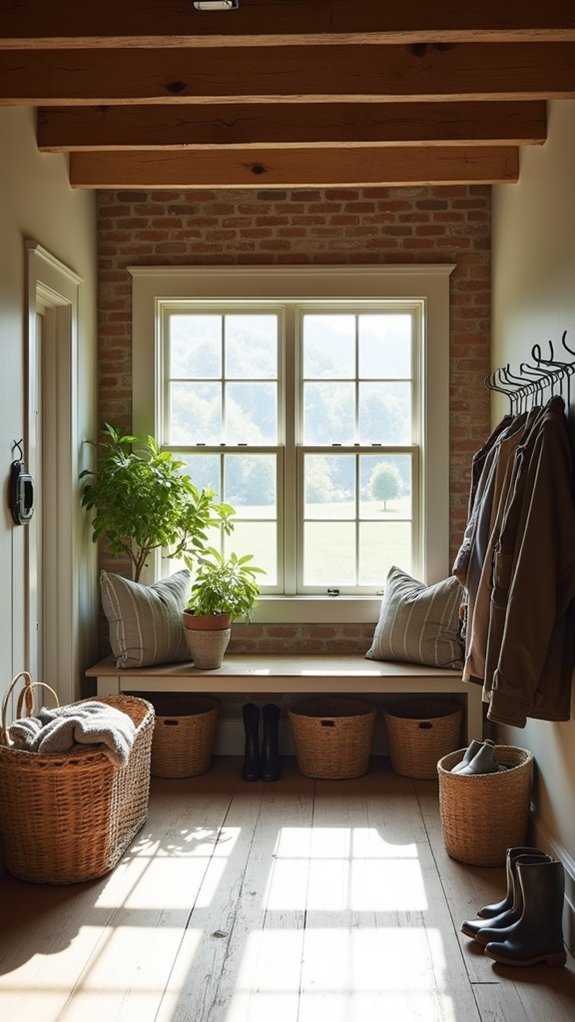 rustic functional mudroom design