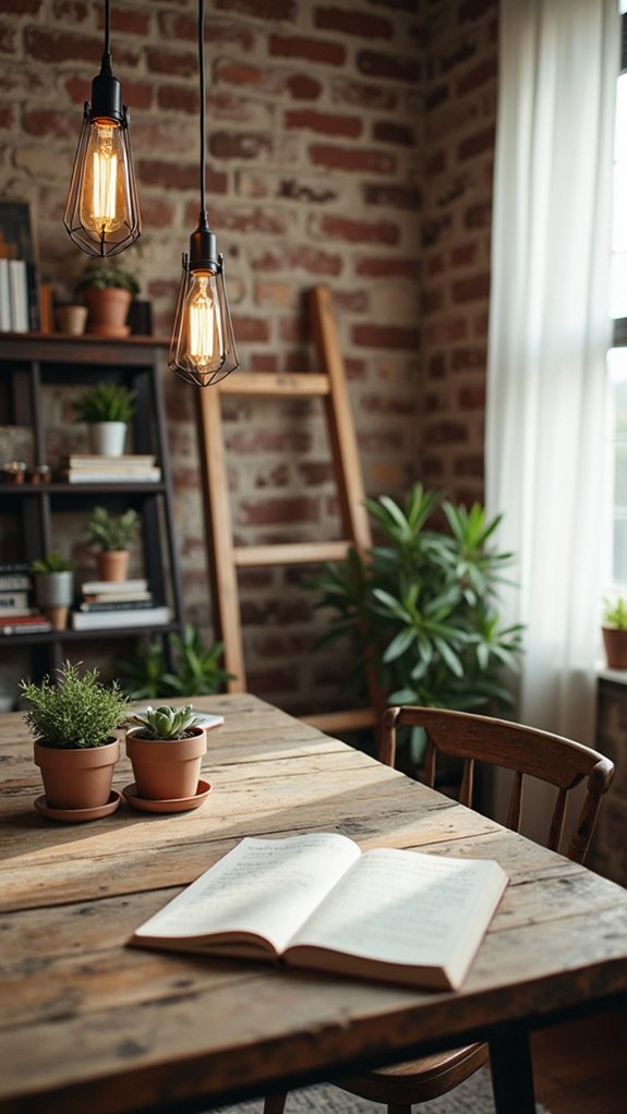 rustic lighting enhances atmosphere