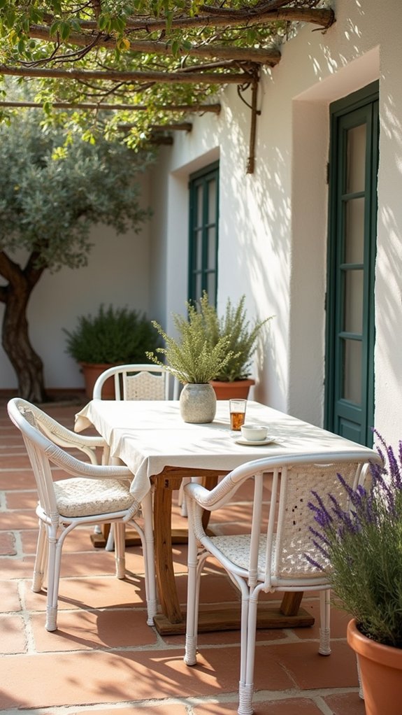 serene mediterranean patio ambiance