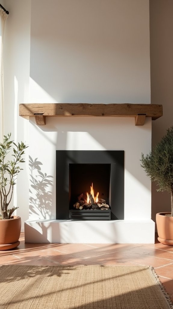 serene minimalist fireplace design
