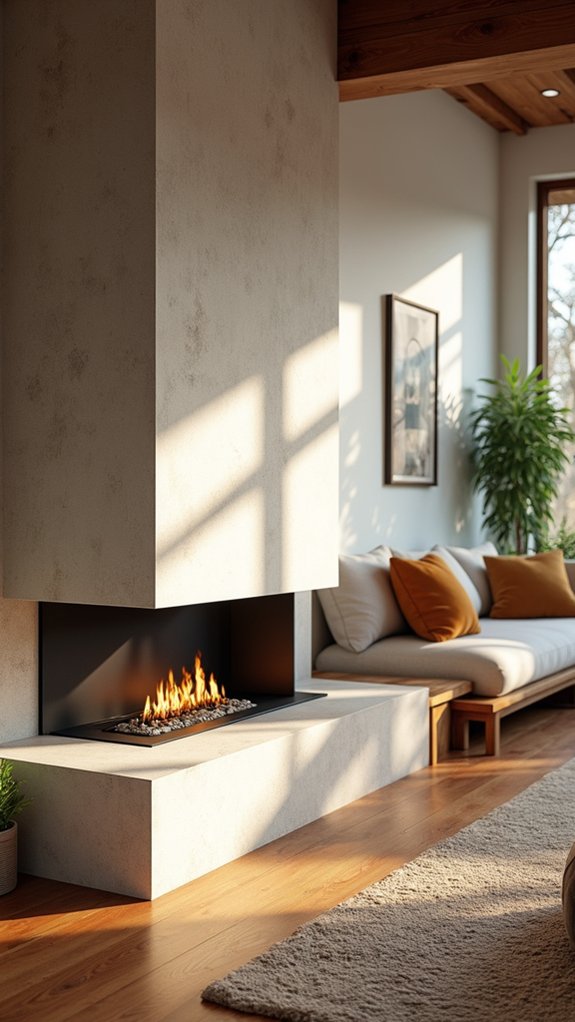 sleek minimalist fireplace elegance