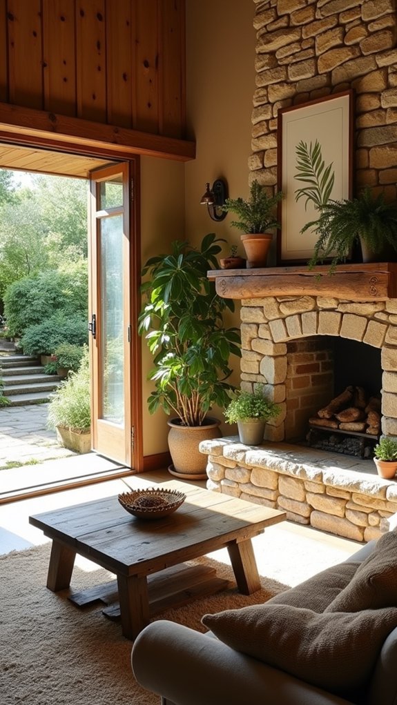 stone accents enhance coziness