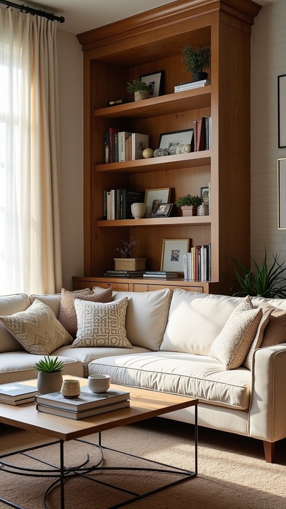 stylish functional built in shelving