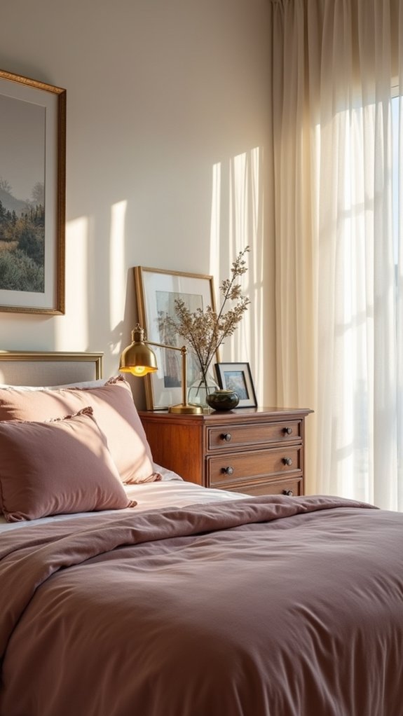 subdued metallic bedroom elegance