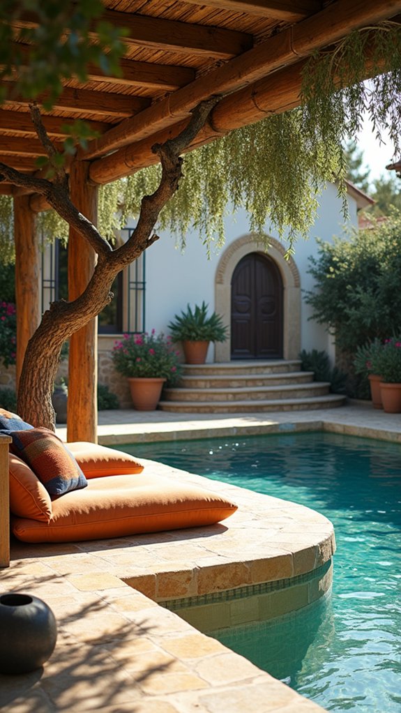 sunken lounges by water