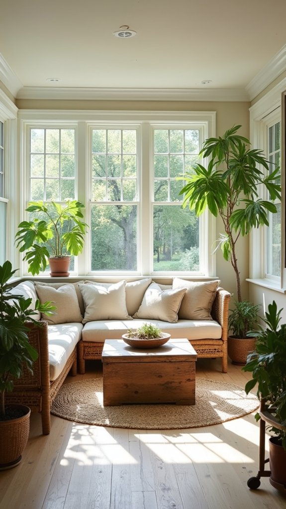 sunlit serene indoor oasis