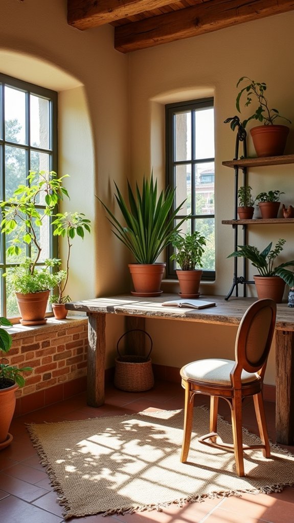 terracotta accents for warmth