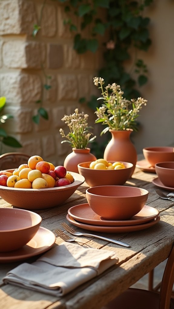 terracotta tableware for dining