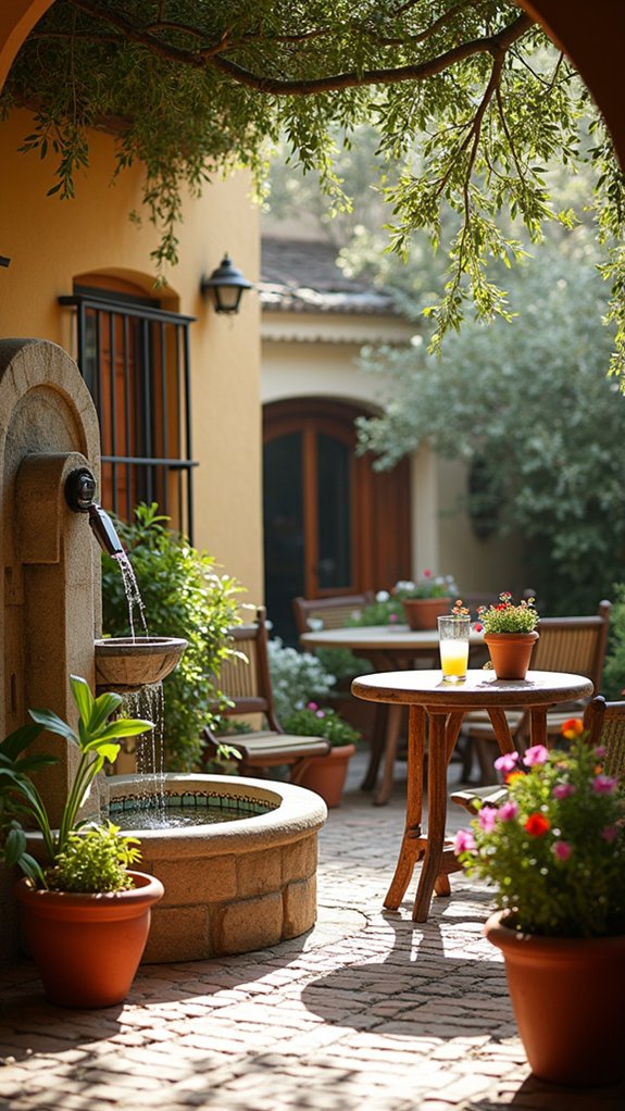 tranquil outdoor water feature