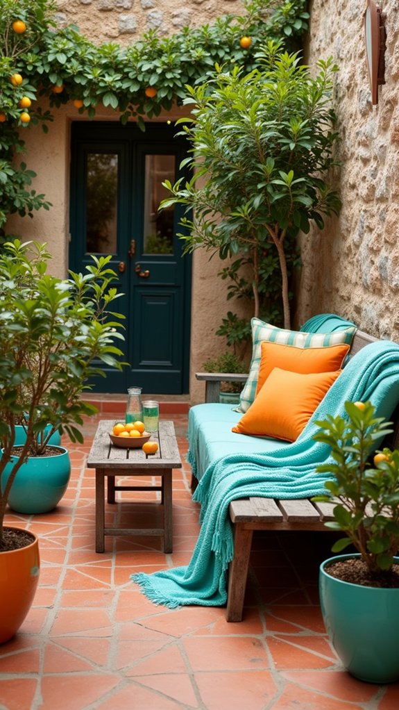 vibrant citrus and aqua